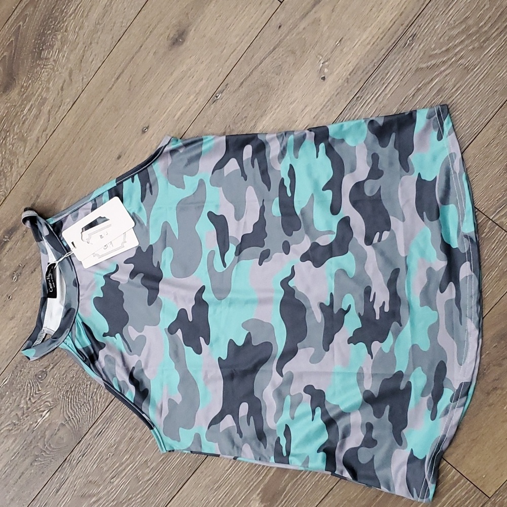 Coeur De Vague Camo Work Out Top